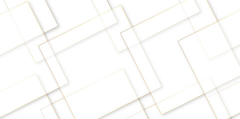 Abstract modern white, gold line pattern geometric luxury gradient line background random square shape design. 3d shadow effects, modern design template background. layered geometric triangle shapes.
