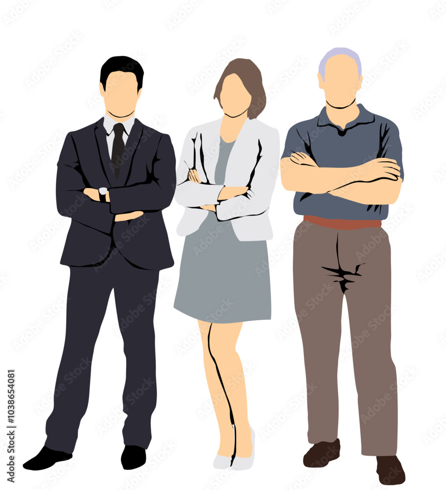 Poster group of business people in office