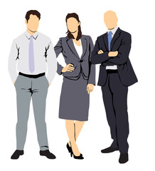 set of business people