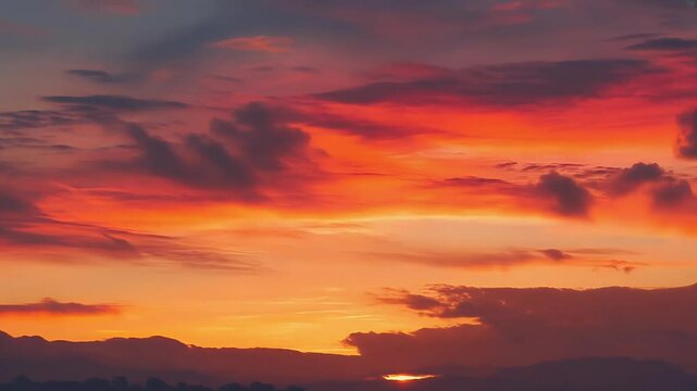 mesmerizing 4K timelapse sky transitioning day night featuring beautiful red clouds drifting horizon captured stunning detail travel nature concepts sunset cloud sun sunrise blue sea orange