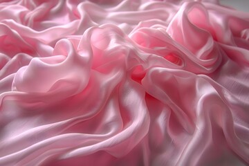 Obraz premium Elegant Flowing Pink Silk Fabric - Ideal for Fashion and Textile Design