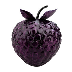 A fresh boysenberry clipart, fruit element, 3D render, dark purple with bumpy texture, isolated on white background