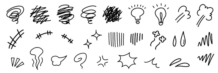 感情を表す手書きのイラストアイコン