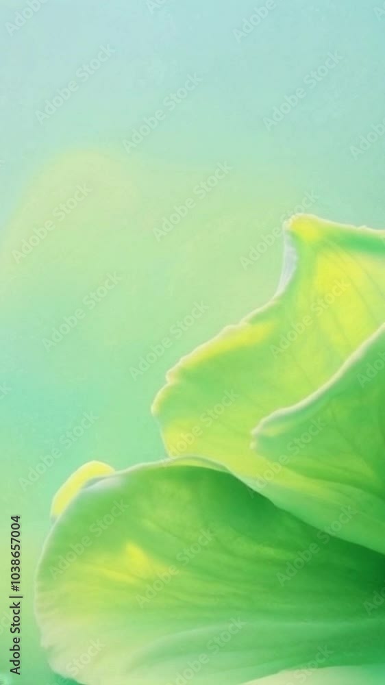 Poster vertical abstract soft green gradient background with flowing design.