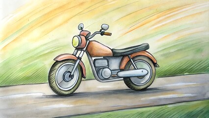 Fototapeta premium hand drawn design of a motorbike