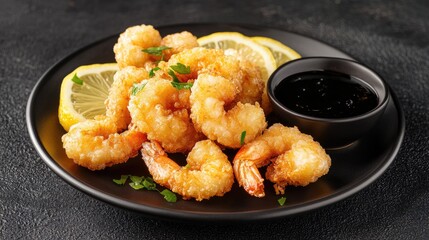 Crispy Shrimp with Lemon and Dipping Sauce