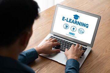 E-learning website with modish sofware for student to study online on the internet network