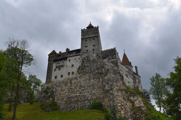 The Medieval Stone Walls of Bran Castle in Transylvania, Romania