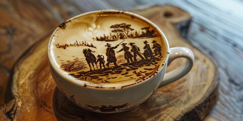 The Foam of Time Depicting History in Latte Art, Historical Happenings in a Cup Latte Art Reimagined