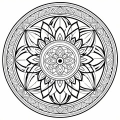 Mandala Featuring Simple Geometric Shapes with Clear, Bold Lines coloring page
