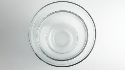 Fototapeta premium Minimalist Transparent Glass Bowls on White Background
