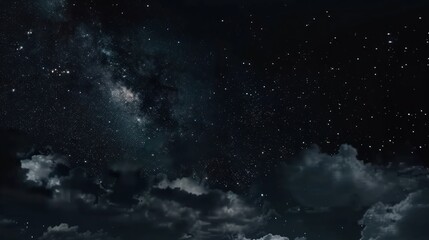 Night Sky with Stars and Clouds