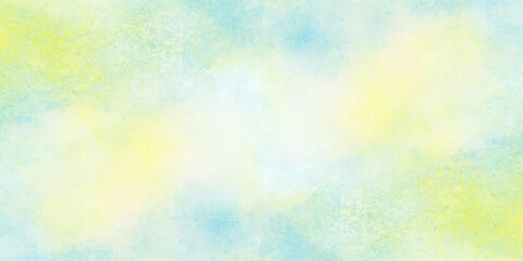 Abstract yellow and blue watercolor background. aquarelle colorful stains on paper. pastel watercolor background. Explosion of colored powder on white texture background.
