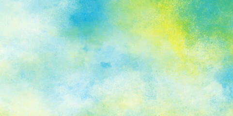 Abstract yellow and blue watercolor background. aquarelle colorful stains on paper. pastel watercolor background. Explosion of colored powder on white texture background.