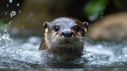 Otter Swimming in Water