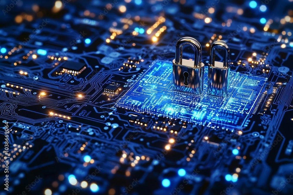 Poster cybersecurity concept of cybersecurity and privacy concepts to protect data