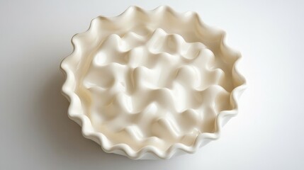 Delicate Porcelain Pie Dish with Intricate Texture