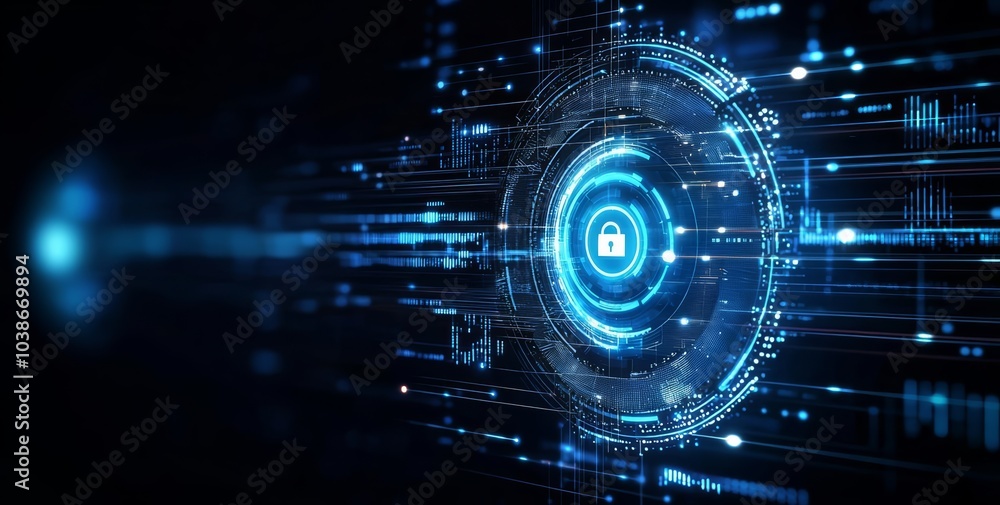 Aufkleber cybersecurity concept of cyber security data protection information privacy internet technology conc