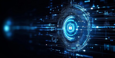 Cybersecurity concept of  Cyber security data protection information privacy internet technology concept.  , copy space for text,