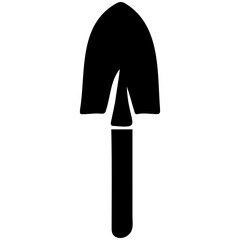 Agricultural hoe in silhouette style for farming tool background