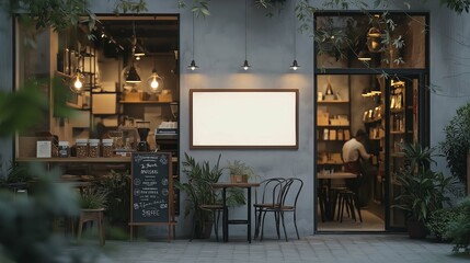 Blank Signage for Storefront Design in Urban Setting