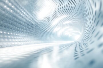 Naklejka premium A futuristic tunnel with soft light illuminating a smooth, abstract surface