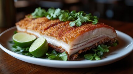 Crispy Pork Belly with Lime and Fresh Herbs