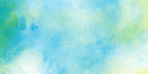 Abstract yellow and blue watercolor background. aquarelle colorful stains on paper. pastel watercolor background. Explosion of colored powder on white texture background.