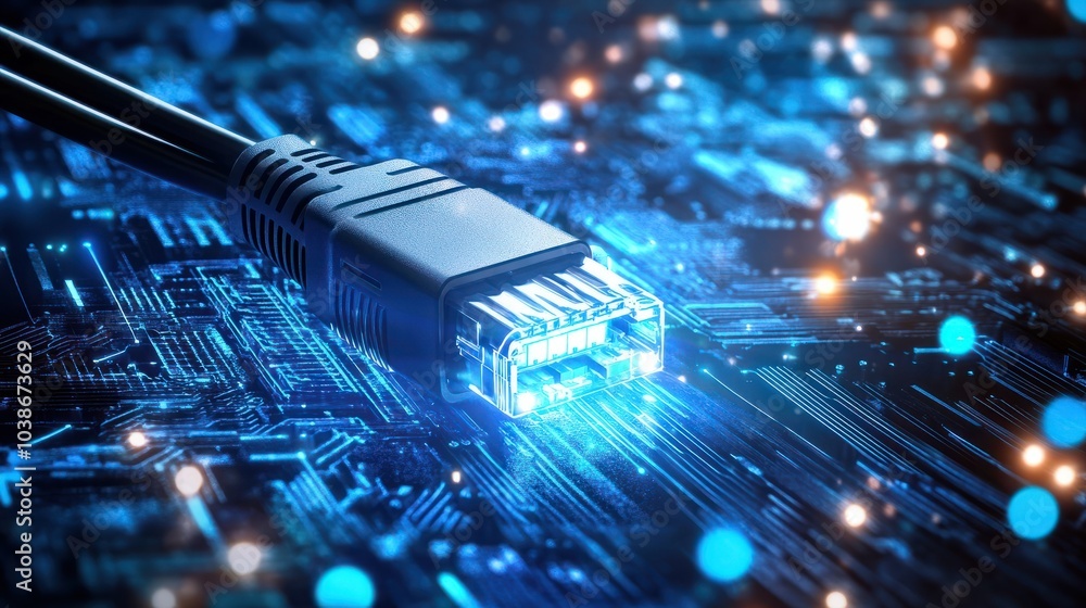 Aufkleber internet technology. data channel cable. cyber network of information flows. high speed internet