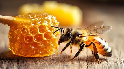Honeycomb and Bee