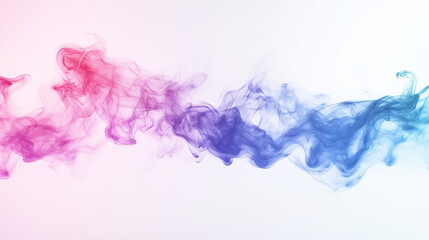 Obraz premium Colorful Pink and Blue Smoke on White Background - Vape Liquid in Water