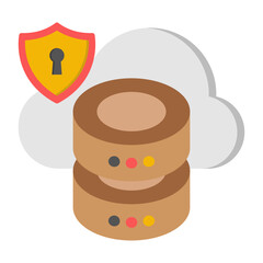 Premium design icon of secure cloud server

