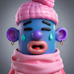 3D Round Colorful Characters 