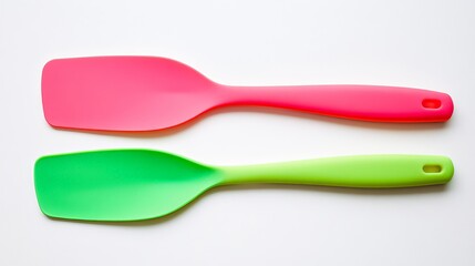 Vibrant Silicone Cooking Utensils on White Background