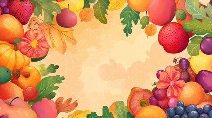Handpicked autumn fruits banner, featuring freshly picked seasonal produce displayed beautifully.