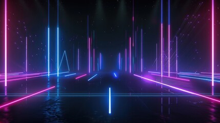 Neon Lights and Reflections