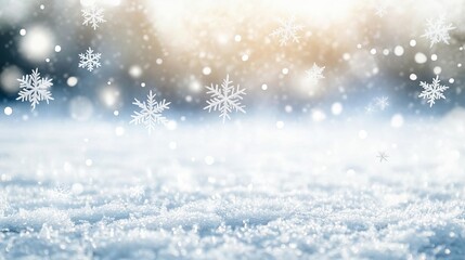 Fototapeta premium Snowflakes swirling in the wind over a frozen lake, winter chill