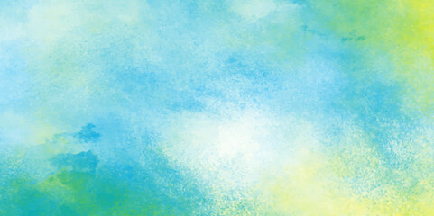 Abstract yellow and blue watercolor background. aquarelle colorful stains on paper. pastel watercolor background. Explosion of colored powder on white texture background.