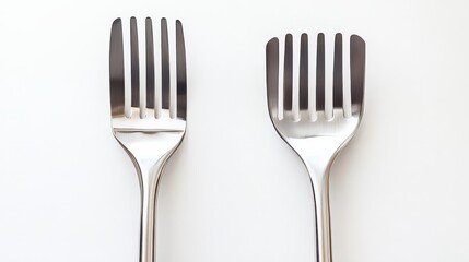 Parallel Forks on a Plain White Background
