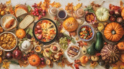 Luxury autumn harvest banner featuring gourmet seasonal dishes and farm-fresh produce.