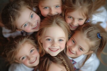 Adorable school children gathered together