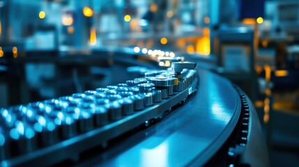 Naklejka premium Medical-grade steel being produced with high precision in a clean, sterile environment.