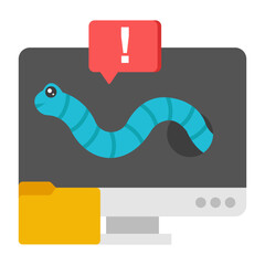 Perfect design icon of computer worm

