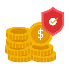A trendy design icon of secure coins

