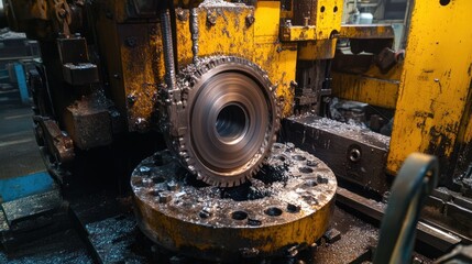 Precision steel machinery at work, fabricating complex parts for engineering projects.
