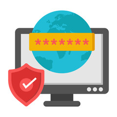 Perfect design icon of secure global password 

