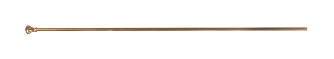 medieval golden staff isolated on white background