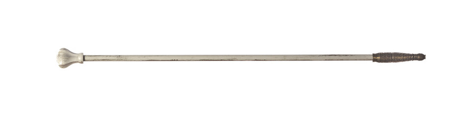 medieval white staff isolated on white background