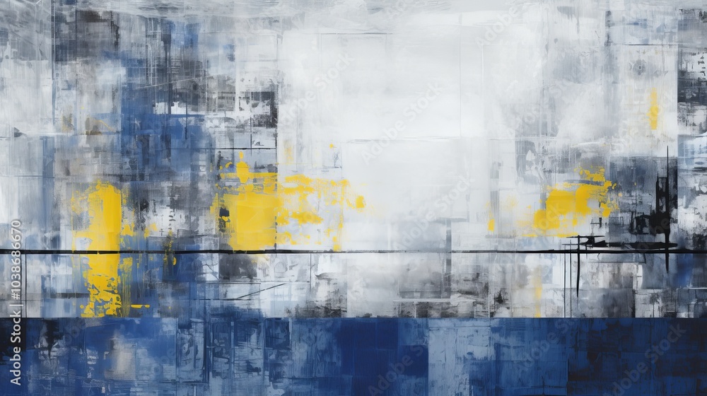Poster minimalist abstract textures evoking sound and rhythm through wave like lines and colors