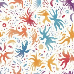 Colorful Seamless Design of Dancing Figures